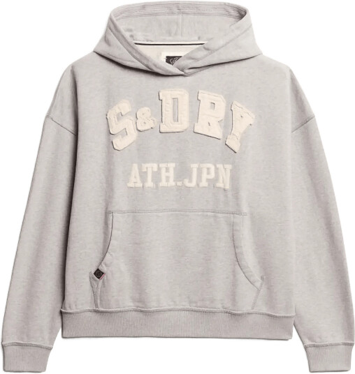 Superdry Athletic Appliq Oversize Hood   Grey   10