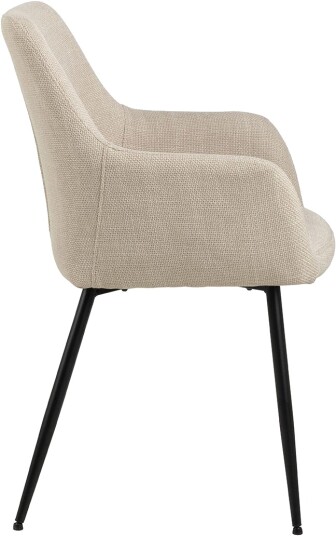 Lizzy spisestuestoler med armlene stoff beige.
