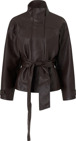 Mango Oversized Belted Jacket   Brown   XL