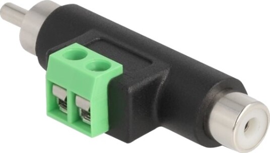 Delock Video/Audio-Adapter Rca Til 2-Pins Terminalblokk Svart/Grønn