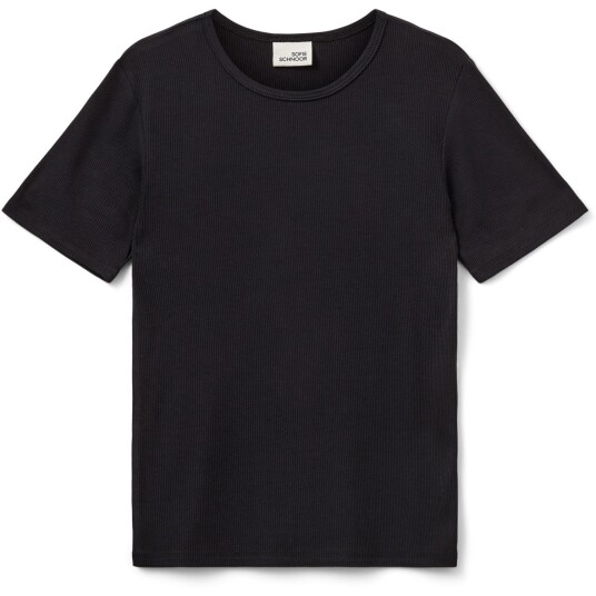 Sofie Schnoor Black Nataliasy Rib T-Skjorte 128