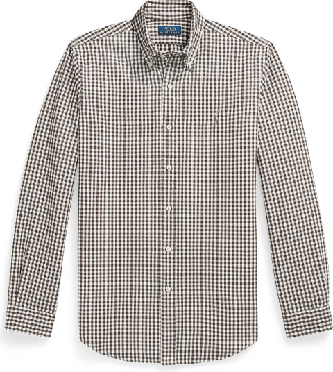 Polo Ralph Lauren Custom Fit Gingham Oxford Shirt Brown M