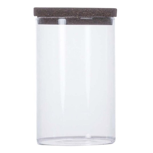 Sagaform Nature oppbevaringsboks 1L klar/brun Sagaform Nature oppbevaringsboks 1L klar/brun