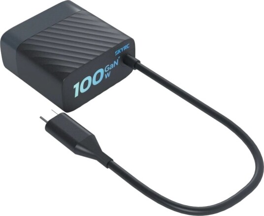 SkyRC PDC100W GaN USB-C PD-lader 100W med innebygd USB-C-kabel