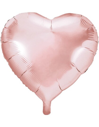 Partydeco Stor Hjerteformet Rosegullfarget Folieballong 61 cm