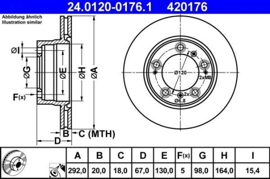 Bremseskive ATE 24.0120-0176.1
