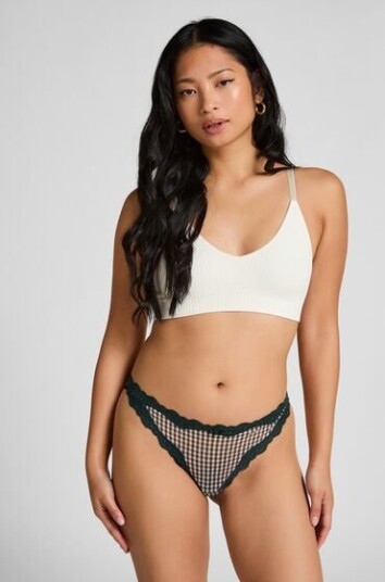 Hunkemöller Liz Thong med høyt ben Grønn