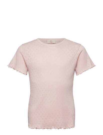 Copenhagen Colors Pointelle Heart T Shirt Pink 110