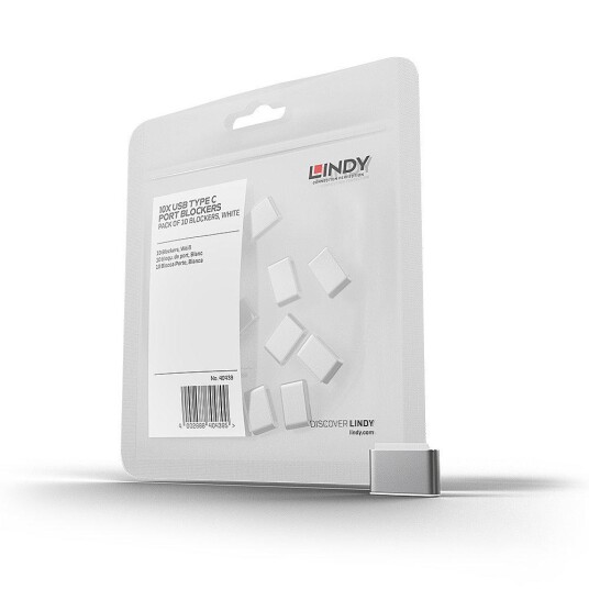 LINDY t Blocker USB-C White 10-Pack Without Key