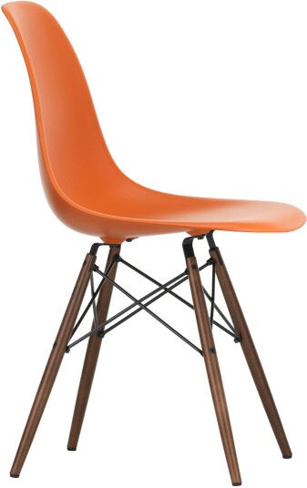 Vitra - Eames Plastic Chair Dsw 43 Rusty Orange Dark Maple Spisestoler Charles & Ray Oransje Metall/tre/plast