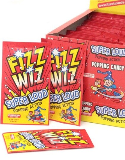 50 stk Fizz Wiz Popping Candy med jordbærsmak 245 gram
