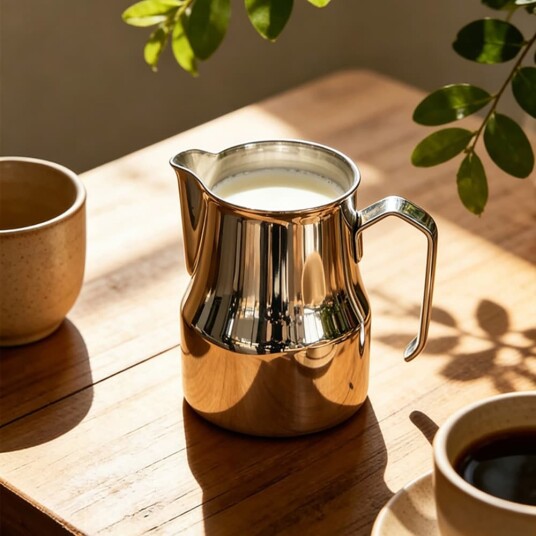 Melkekanne i rustfritt stål 700 ml / melkeskummingskanne med svanehals / baristakanne sølv Melkekanne i rustfritt stål 700 ml / melkeskummingskanne med svanehals / baristakanne sølv