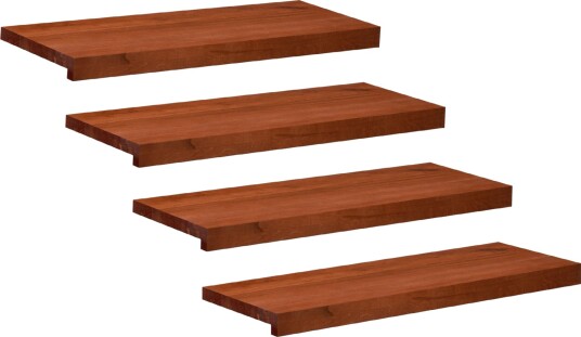 vidaXL Trappetrinn 4 stk. 70 x 25 x 2 cm Brun Massiv bøketre