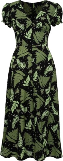 Hell Bunny Lang kjole Gaia Dress XS til 4XL Damer svart grønn