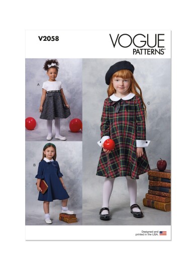 Vogue 2058 Kjole Til Barn Strl: A 3 4 5 6 7 8