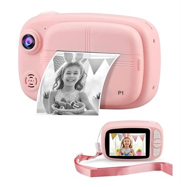 Øyeblikkelig Digitalkamera til Barn med 32GB Minnekort Rosa