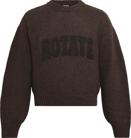 ROTATE Crewneck Sweater   Brown   XL
