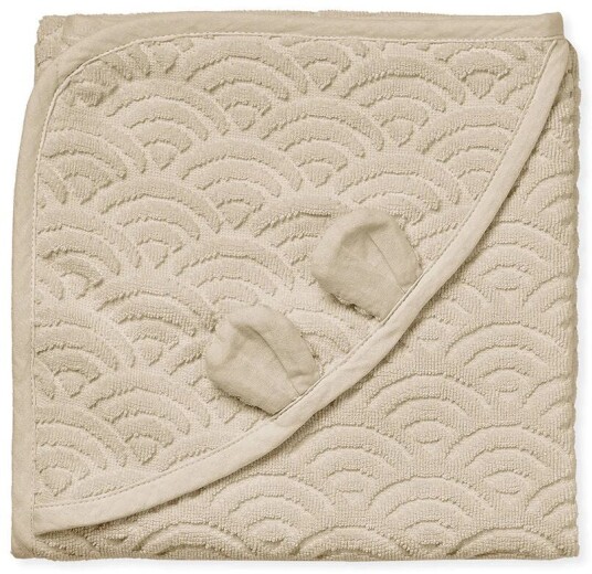 Cam Cam® COPENHAGEN badehåndkle med hette med ører babybeige