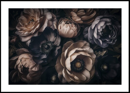 Elegant Dark Blooms Plakat / 21x30 Elegant Dark Blooms Plakat / 21x30
