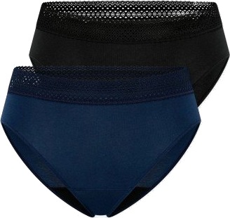 Schiesser Truser 2P Care Rio Period Pants Svart/Blå bomull 40 Dame