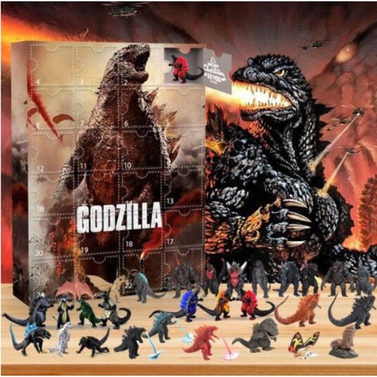 Julekalender 2024 med 24 Godzilla-figurer - 24-dagers nedtelling til jul - Blindboks - Julegaver til barn og voksne