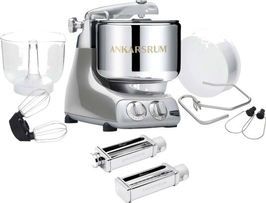 Ankarsrum Assistent Original AKM 6230 kjøkkenmaskin og pastasett jubilee silver