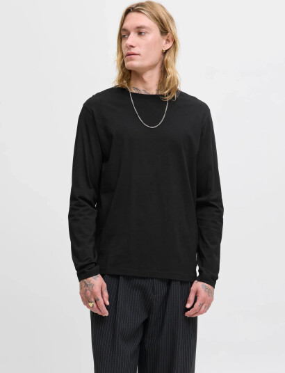 Jack & Jones Jjeorganic Basic Tee Ls O-Neck Noos - Black - XL
