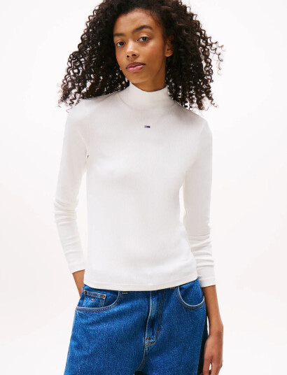 Tommy Jeans Tjw Essential Mock Neck - White - XL