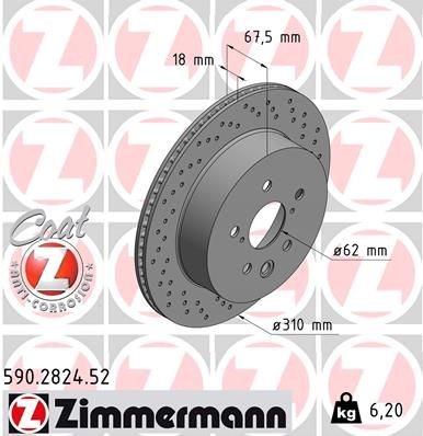 Bremseskive ZIMMERMANN 590.2824.52