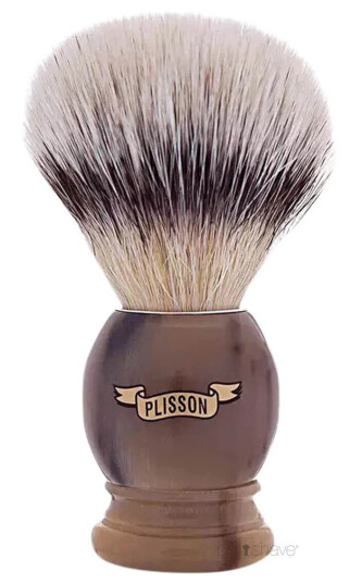 Plisson Shaving Brush, High Mountain White Fibre & Genuine HornSize 12