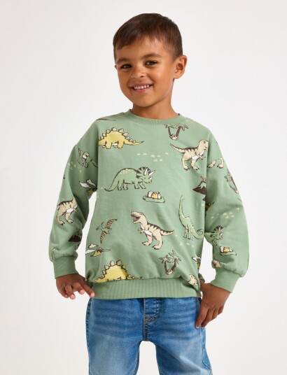 Lindex Sweatshirt With Brushed Inside Khaki green 98