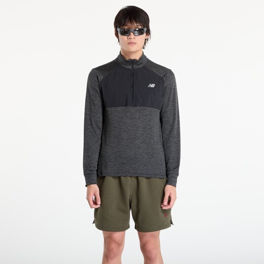 New Balance Running Heat Grid Half Zip Black New Balance Running Heat Grid Half Zip Black