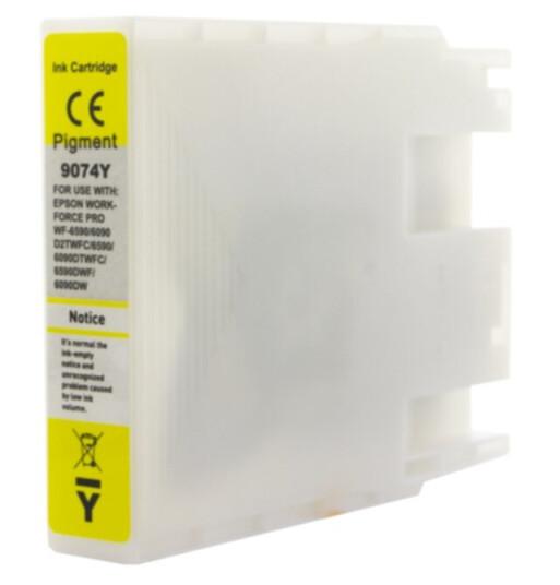 T9074, Blekkpatron, erstatter Epson T9074, gul, 70.000 sider, inkClub