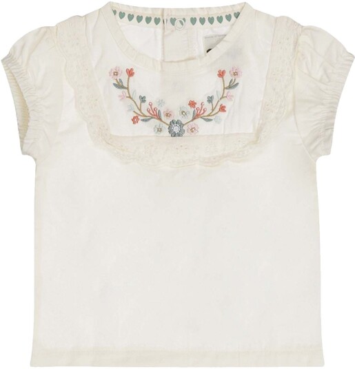 Dirkje kortermet bluse til småbarn, Off-white (110) 110