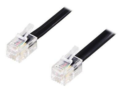 Deltaco 10m Telefonkabel 4P4C RJ10 Svart