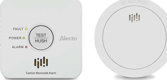 Alecto Røykvarsler SD1030 + COA1920 Co-Alarm Kombipakke 85 db Varsling Hvit