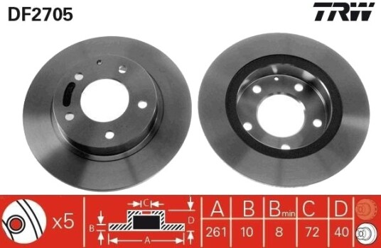 Bremseskive TRW DF2705
