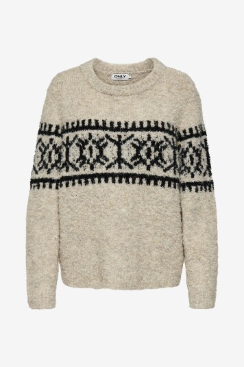 Only Genser onlEsther LS JQ O neck Knt Grå