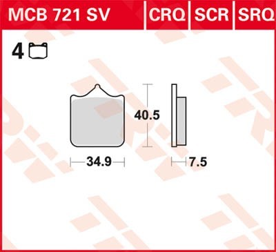 Bremseklosser TRW MCB721CRQ