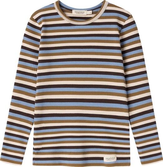 MarMar Genser Modal/Rib Striper MarMar 12 år (152) Genser Armygrønn Beige Blå Brun Hvit Lyseblå