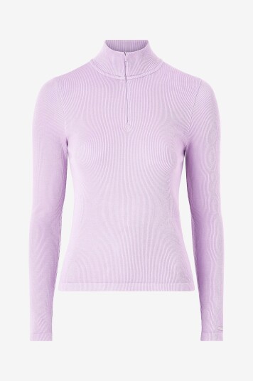 Aim'n Topp Ribbed Wool Half Zip Lilla