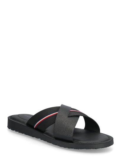 Tommy Hilfiger Core Hilfiger Lth Criss C Sandal - Black - 40 Tommy Hilfiger Core Hilfiger Lth Criss C Sandal - Black - 40