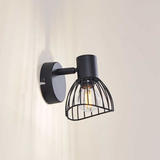 Lindby taklampe Piena svart 1 lyskilde metall Ø 9,3 cm