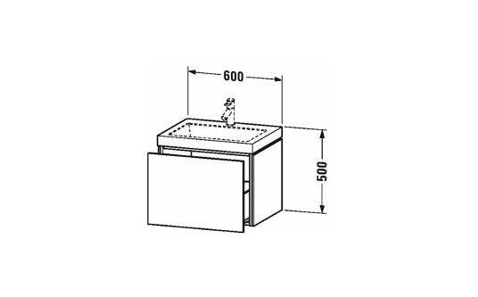 Duravit L-Cube Servantskap m/1 skuff 600x500x480 mm Amerikansk Valnøtt