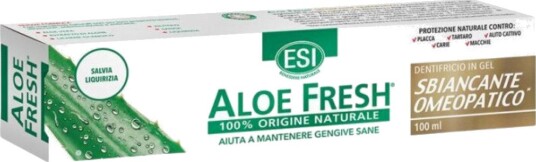Naturlig xylitol tannkrem ESI Aloe Fresh Whitening Homeopathic (100 ml)