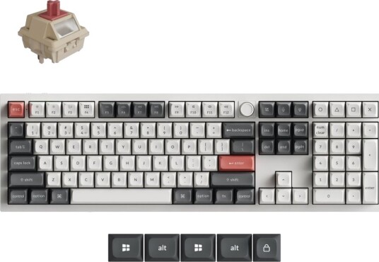 Keychron Q6 Ultra Red trådløst gamingtastatur hvit Q6U-P1-BO Keychron Q6 Ultra Red trådløst gamingtastatur hvit Q6U-P1-BO