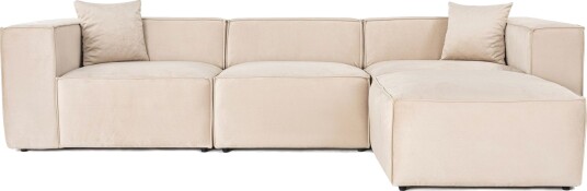 Kaolins Sofa med Sjeselong 3 seter   Krem