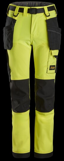 Snickers Workwear 7575 6704 AllroundWork Arbeidsbukse For Barn Neongul Svart 164
