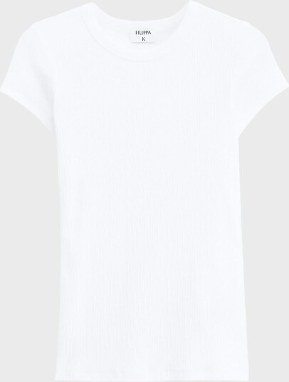 Filippa K Fine Rib Tee - White - XS