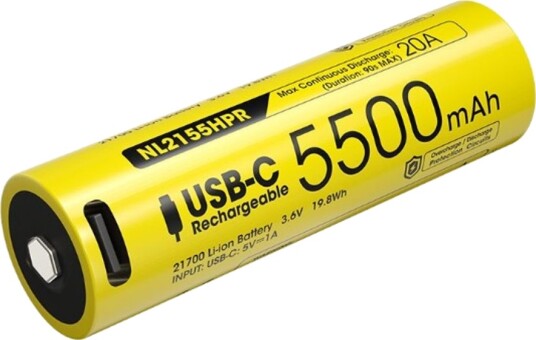 Nitecore NL2155HPR 21700 Li-ion 5500mAh 3,6V USB-C Nitecore NL2155HPR 21700 Li-ion 5500mAh 3,6V USB-C